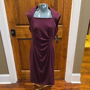 Elegant Red Halter Sheath Cocktail Dress